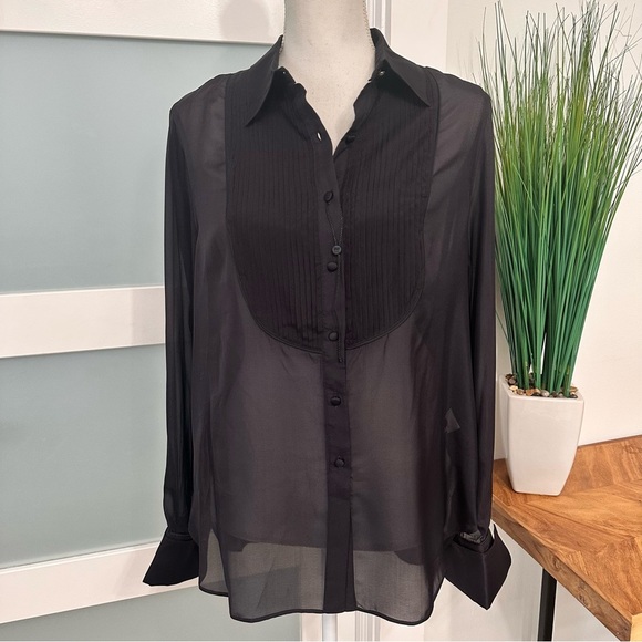 Robert Graham Black Silk Blend Marina Tuxedo Shirt SZ XL Sheer Luxury NWOT READ - Picture 3 of 10